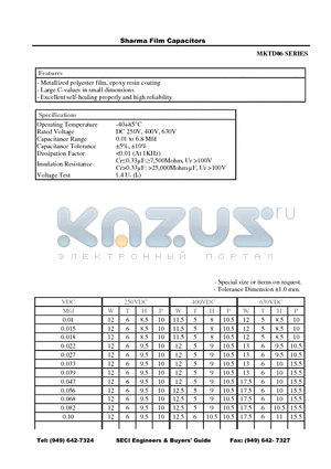MKTD06 datasheet - Film Capacitors