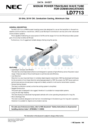 LD7713 datasheet - 30 GHz, 20 W CW, Conduction Cooling, Mimimum Size