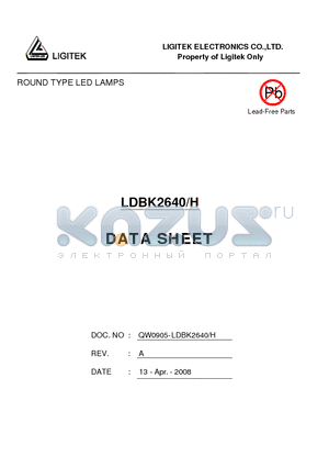 LDBK2640-H datasheet - ROUND TYPE LED LAMPS