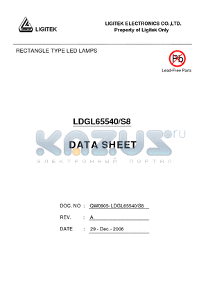 LDGL65540-S8 datasheet - RECTANGLE TYPE LED LAMPS