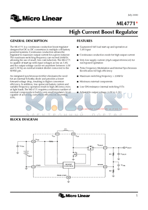 ML4771CS datasheet - High Current Boost Regulator