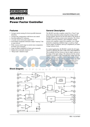 ML4821CS datasheet - Power Factor Controller
