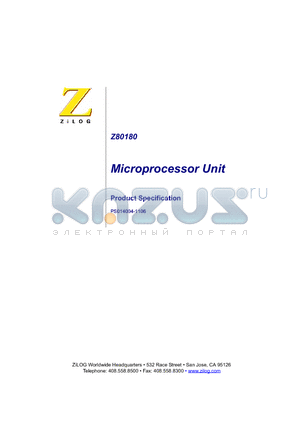 Z8018008VSG datasheet - Microprocessor Unit