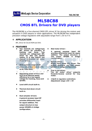 ML58C88 datasheet - CMOS BTL Drivers for DVD players