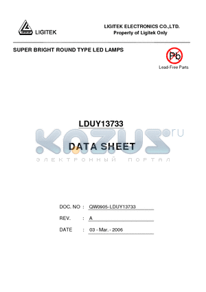 LDUY13733 datasheet - SUPER BRIGHT ROUND TYPE LED LAMPS