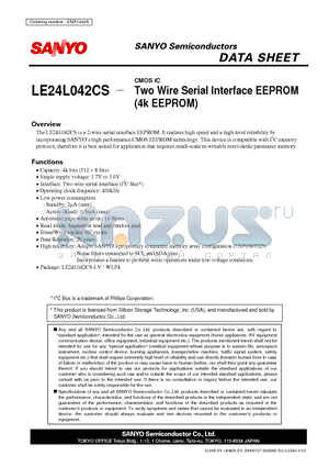 LE24L042CS datasheet - Two Wire Serial Interface EEPROM (4k EEPROM)