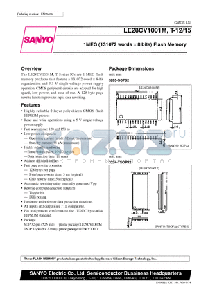 LE28CV1001T datasheet - 1MEG (131072 words x 8 bits) Flash Memory