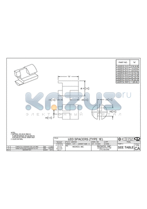 LEDS1E-16/01 datasheet - LED SPACERS (TYPE 1E)