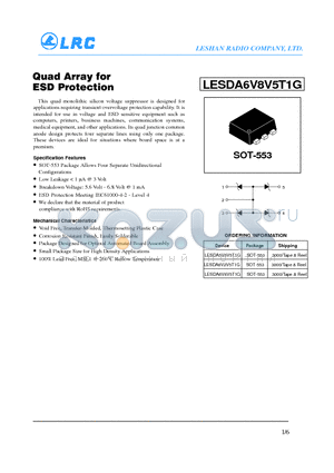 LESDA6V8V5T1G datasheet - Quad Array for ESD Protection