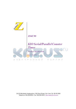 Z84C9008VEC datasheet - KIO Serial/Parallel Counter Timer