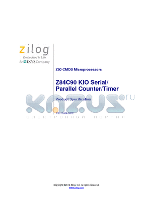 Z84C9008VEG datasheet - KIO Serial/Parallel Counter/Timer