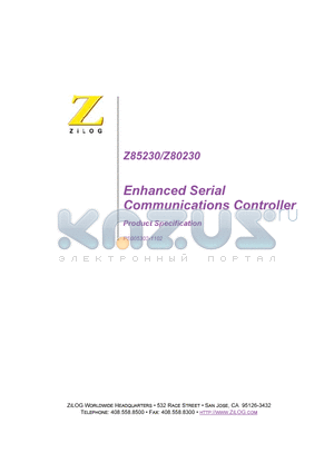 Z8523008PSC datasheet - ENHANCED SERIAL COMMUNICATIONS CONTROLLER