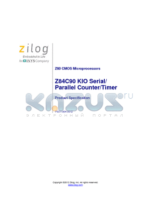 Z84C90_12 datasheet - KIO Serial/Parallel Counter/Timer