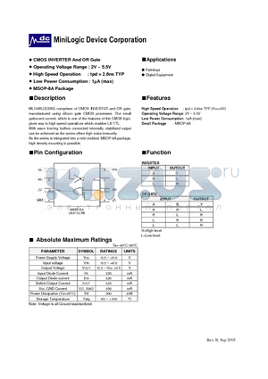 ML74WLCE datasheet - Inverter (unbuffered) and OR Gate (unbuffered)