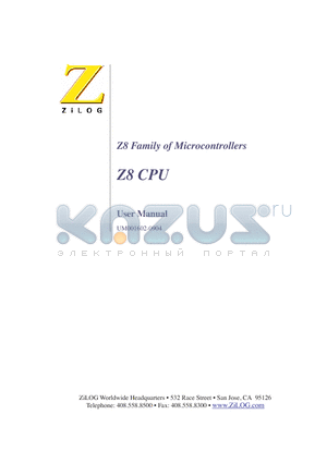 Z86E30 datasheet - General-Purpose Register File. Flexible I/O. Analog Inputs