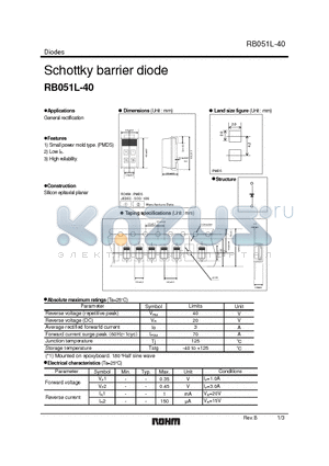 RB051L-40_1 datasheet - Schottky barrier diode