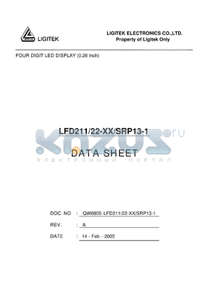 LFD211-22-XX-SRP13-1 datasheet - FOUR DIGIT LED DISPLAY (0.28 Inch)