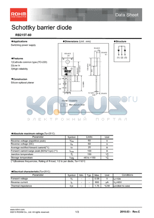 RB215T-60_10 datasheet - Schottky barrier diode