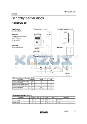 RB550VA-30 datasheet - Schottky barrier diode