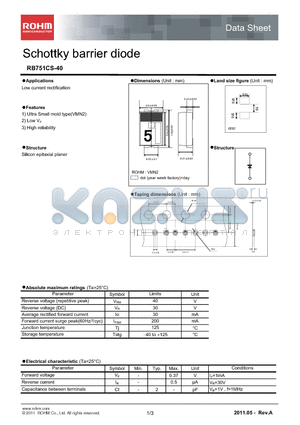 RB751CS-40 datasheet - Schottky barrier diode