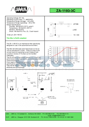 ZA-1193-3C datasheet - Operating Voltage: 60 Vdc Operating Current (max): 3 AMPERES
