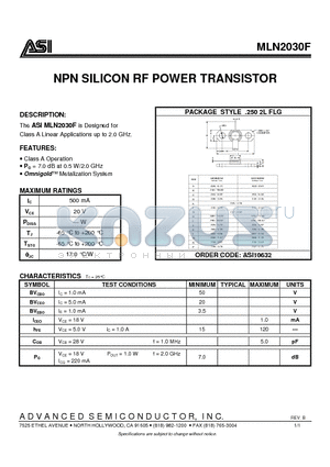 MLN2030F_07 datasheet - NPN SILICON RF POWER TRANSISTOR