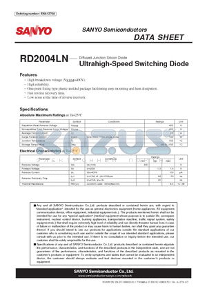 RD2004LN datasheet - Ultrahigh-Speed Switching Diode