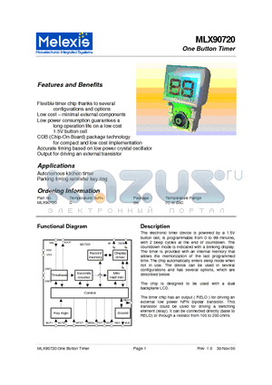 MLX90720 datasheet - One Button Timer