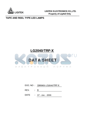 LG2040-TRF-X datasheet - TAPE AND REEL TYPE LED LAMPS