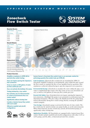 ZC30 datasheet - Flow Switch Tester