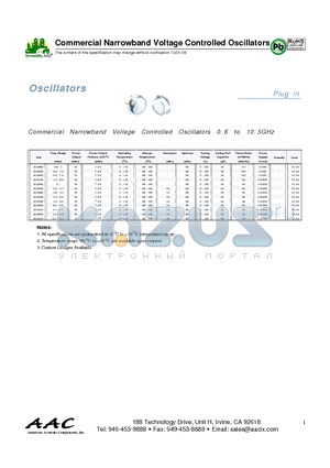 ZC8240 datasheet - Commercial Narrowband Voltage Controlled Oscillators