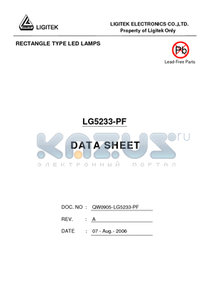 LG5233-PF datasheet - RECTANGLE TYPE LED LAMPS