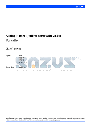 ZCAT10D-BK datasheet - Clamp Filters (Ferrite Core with Case) For cable