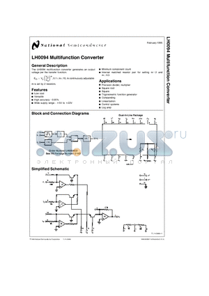 LH0094 datasheet - Multifunction Converter