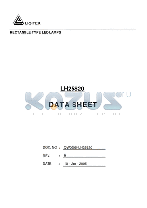 LH25820 datasheet - RECTANGLE TYPE LED LAMPS