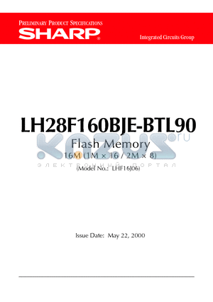 LH28F160BJE-BTL90 datasheet - Flash Memory 16M (1M  16 / 2M  8)