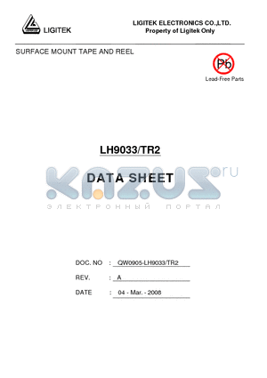 LH9033-TR2 datasheet - SURFACE MOUNT TAPE AND REEL