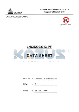 LHG5292-S13-PF datasheet - DUAL COLOR LED LAMPS