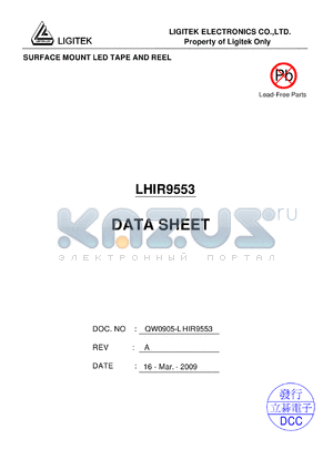LHIR9553 datasheet - SURFACE MOUNT LED TAPE AND REEL
