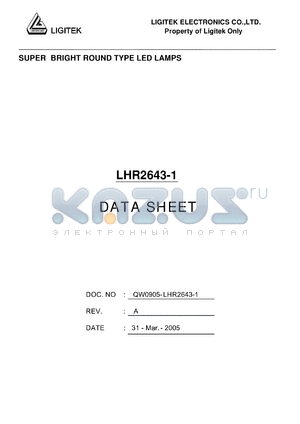 LHR2643-1 datasheet - SUPER BRIGHT ROUND TYPE LED LAMPS