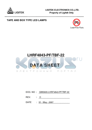 LHRF4843-PF-TBF-22 datasheet - TAPE AND BOX TYPE LED LAMPS