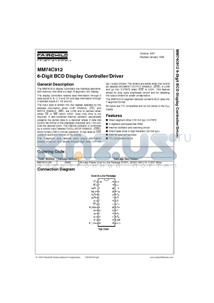 MM74C912N datasheet - 6-Digit BCD Display Controller/Driver