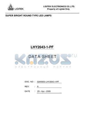 LHY2643-1-PF datasheet - SUPER BRIGHT ROUND TYPE LED LAMPS