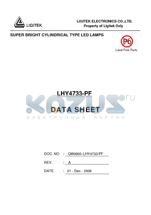 LHY4733-PF datasheet - SUPER BRIGHT CYLINDRICAL TYPE LED LAMPS