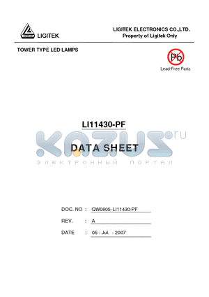 LI11430-PF datasheet - TOWER TYPE LED LAMPS