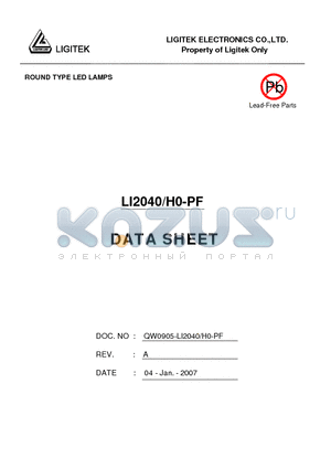 LI2040-H0-PF datasheet - ROUND TYPE LED LAMPS