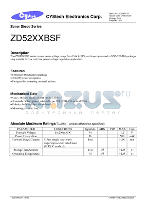 ZD5239BSF datasheet - Zener Diode Series