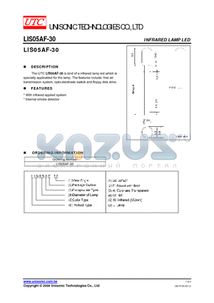 LIS05AF-30 datasheet - INFRARED LAMP LED