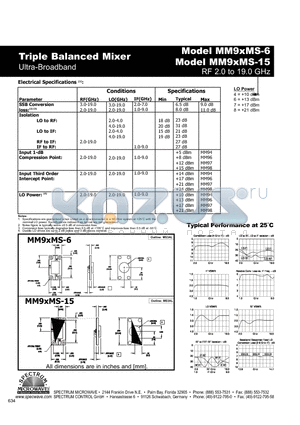 MM9XMS-6 datasheet - Triple Balanced Mixer