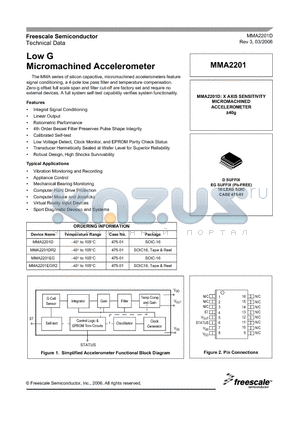 MMA2201EG datasheet - Low G Micromachined Accelerometer